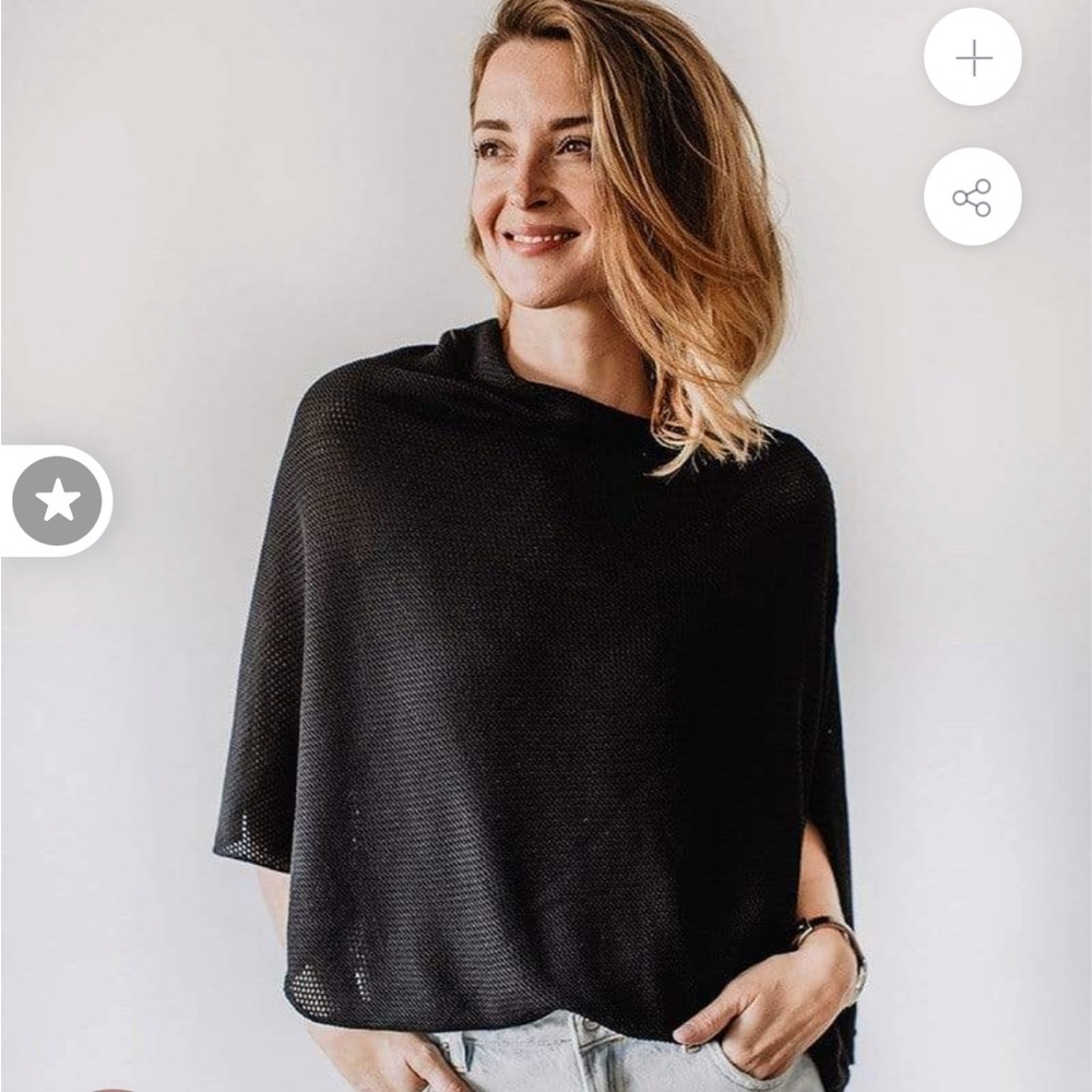 Elegant Black Women's Poncho Nursing Cover